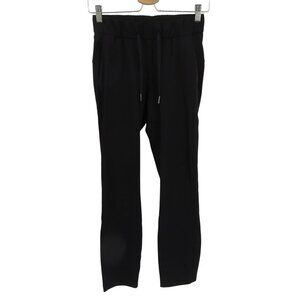 Lululemon Women 2 Black Drawstring Athletic Pants Has Pockets Stretch Waist